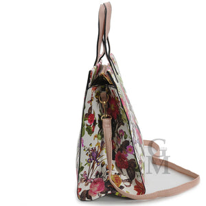 GM LA FIORATA Borsa shopping rose elegante casual beige passeggio fantasia fiori fiorata