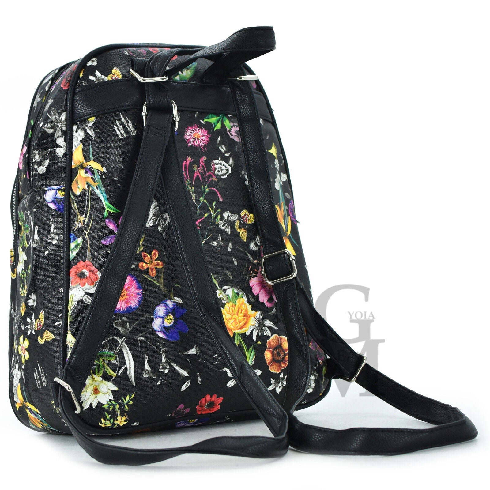 Gyoiamea borsa zaino 2in1 pelle TRASFORMABILE donna fantasia fiori fiorata nuovo