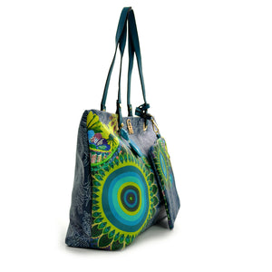 Borsa donna shopping fantasia fiorata colorata estiva allegra geometrica disegni