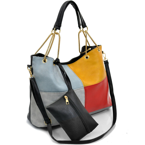 GM borsa multi colore colorata shopping morbida casual spalla tracolla grande