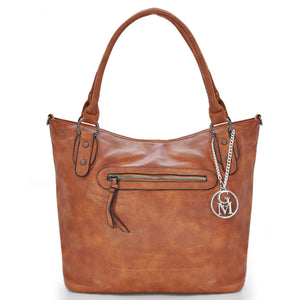 Gyoiamea Borsa firmata originale spalla shopping tasche vintage marrone biker