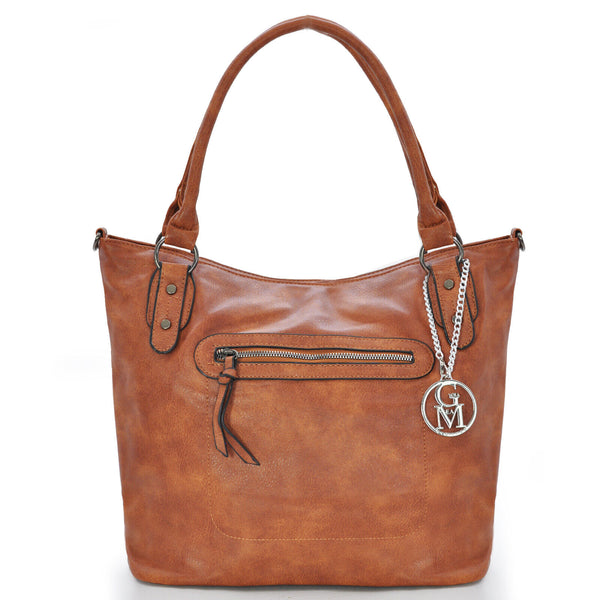 Gyoiamea Borsa firmata originale spalla shopping tasche vintage marrone biker