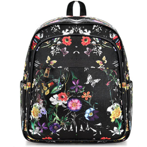 GM zaino zainetto donna nuovo fiori tropicale fantasia floreale grande tasche