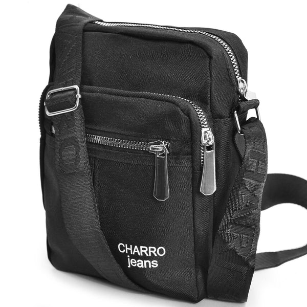 Borsello uomo firmato CHARRO nero tasche tessuto borsellino nuovo nylon sportivo