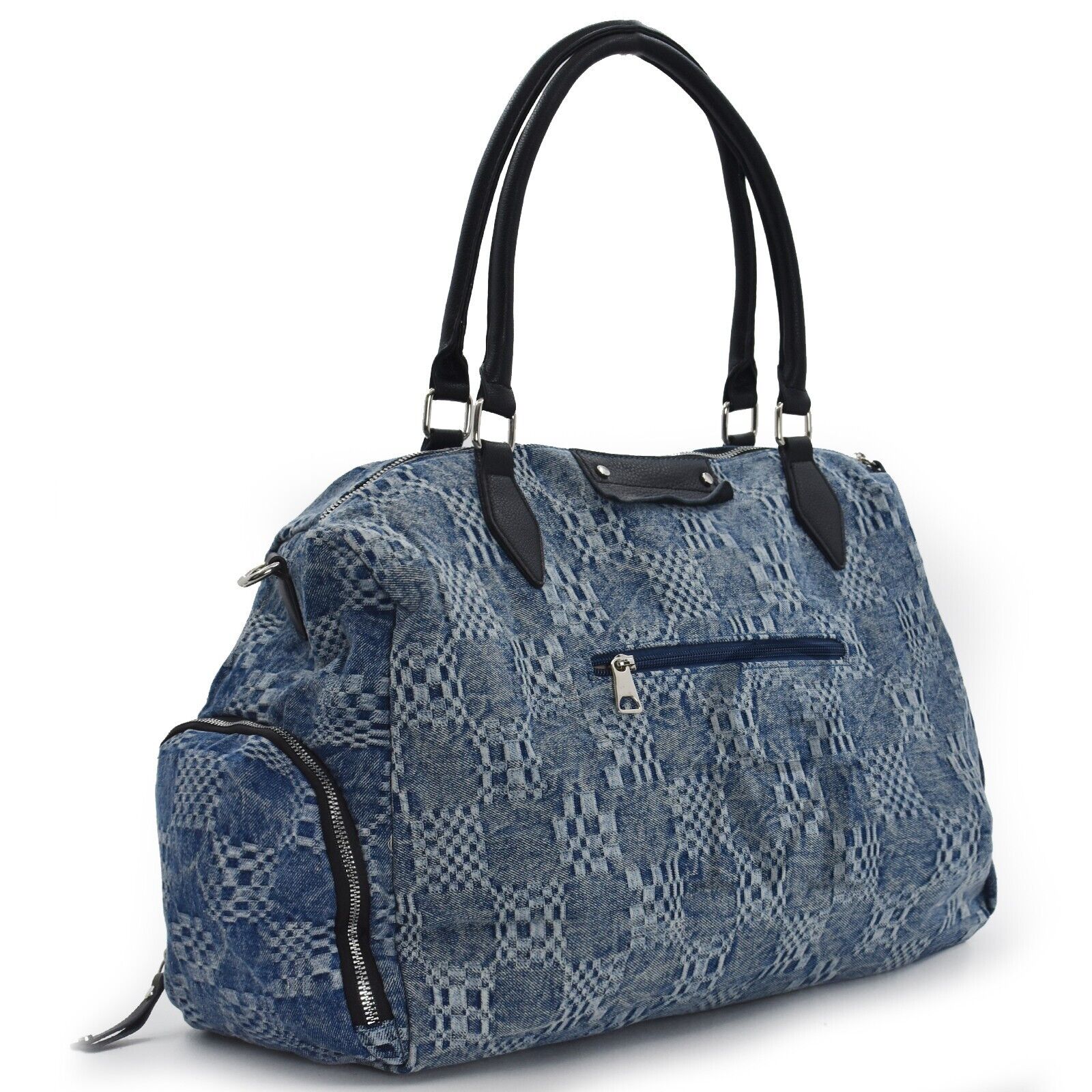 Borsa bauletto grande donna originale grande capiente jeans bagaglio viaggi jeansata viaggiare viaggio passeggio