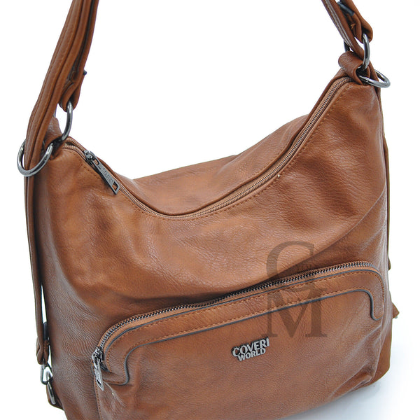 Borsa firmata COVERI originale trasformabile 2in1 borsa a zaino grande capiente