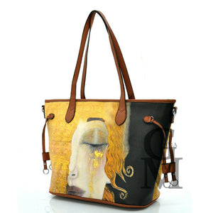 Gyoiamea borsa fantasia dipinto quadro Gustav klimt donna pelle shopping spalla