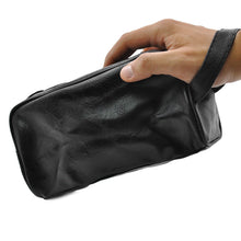 Carica l&#39;immagine nel visualizzatore di Gallery, Pochette 2 zip tasche Uomo da Polso eco Pelle Nera Borsello Mano Nero Casual