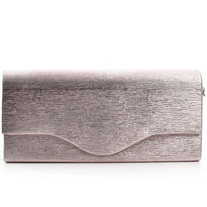Pochette rigida lunga oro eventi matrimonio elegante tessuto effetto laminato