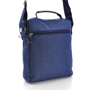 Borsello GM nylon uomo grande tela borsa tracolla tessuto nero blu lavoro sport