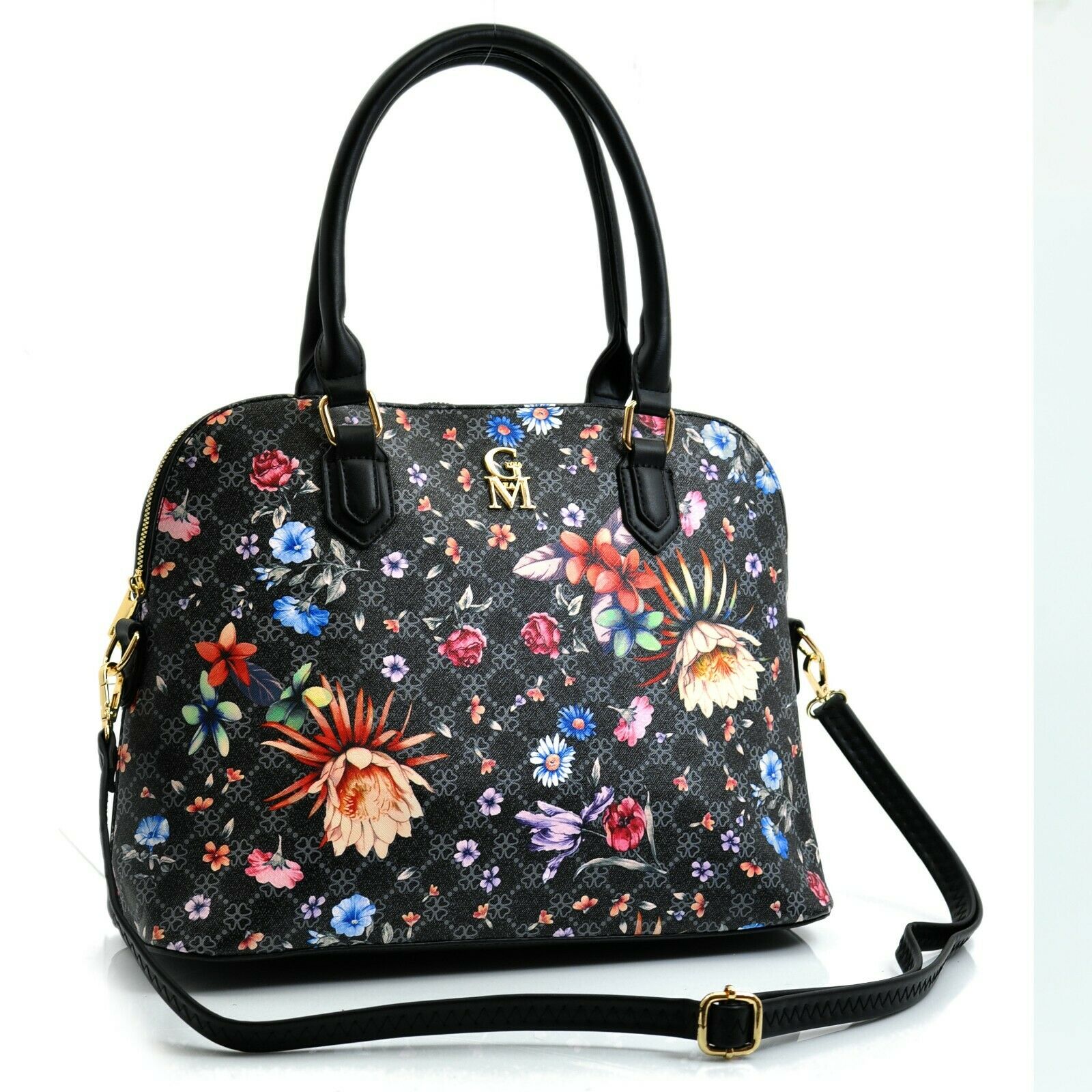 Gyoiamea Borsa + Borsetta 2 pezzi fantasia floreale elegante bauletto made italy