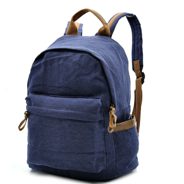 Zaino uomo donna canvas tela pelle grande lavoro scuola porta pc viaggio tessuto