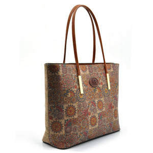 GM set borsa 3 pezzi sughero colorato fiori shopping casual passeggio moda nuovo