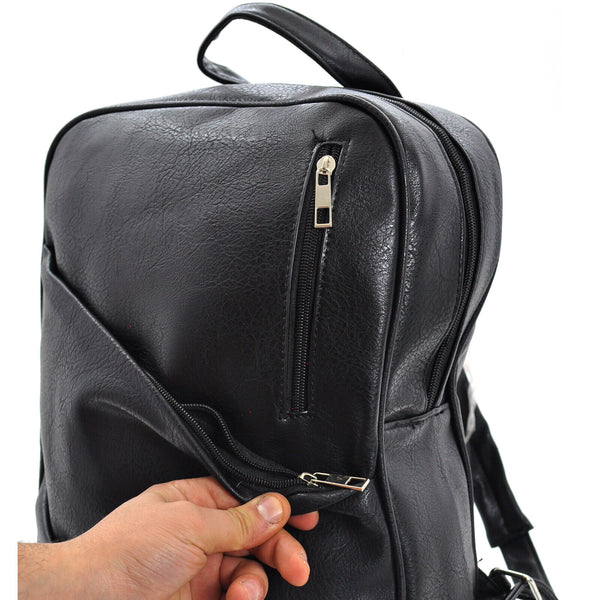 Zaino gm pelle nero originale uomo porta pc portatile casual lavoro