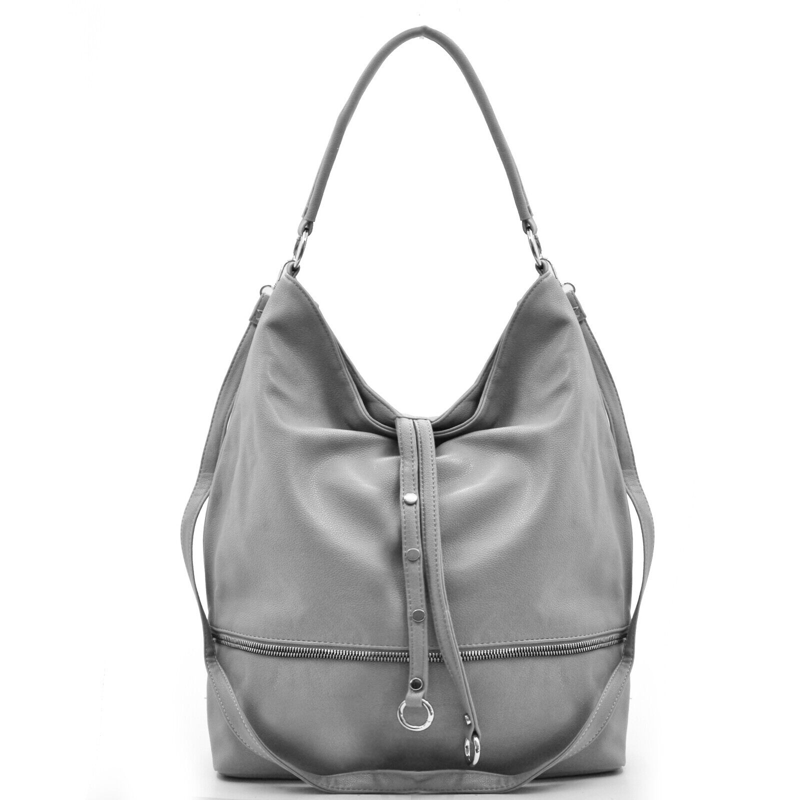 Borsa GM donna pelle mono manico hobo capiente sacco grande cerniera spalla moda