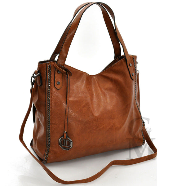 Borsa DUDLIN milano pelle morbida hobo catene cartney spalla morbida grande