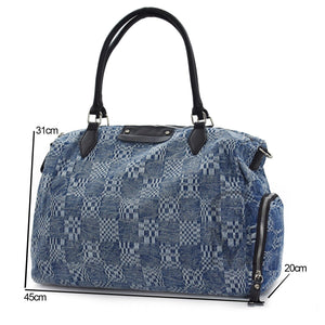 Borsa bauletto grande donna originale grande capiente jeans bagaglio viaggi jeansata viaggiare viaggio passeggio