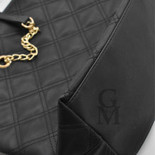Carica l&#39;immagine nel visualizzatore di Gallery, Gyoiamea borsa donna shopping pelle trapuntata manici catene nera spalla casual