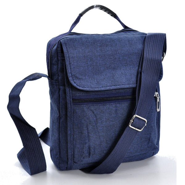 Borsello GM nylon uomo grande tela borsa tracolla tessuto nero blu lavoro sport