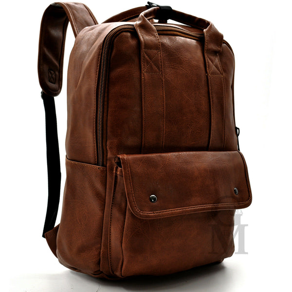 GM Zaino pelle portadocumenti pc viaggio lavoro passeggio grande vintage nuovo