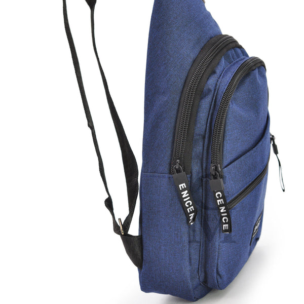 Marsupio SPORT uomo petto monospalla tasche zip sportivo borsa tracolla blu nero