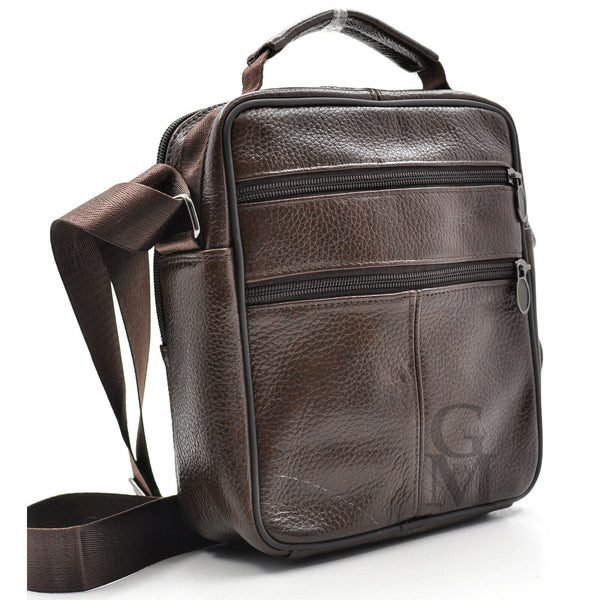 Borsello VALERIO VERA PELLE 6 tasche manico passeggio viaggio borsello vintage