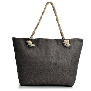 BORSA mare colorata nuova DONNA PAGLIA manici corda piscina tessuto tela paglia