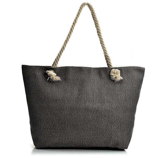 BORSA mare colorata nuova DONNA PAGLIA manici corda piscina tessuto tela paglia
