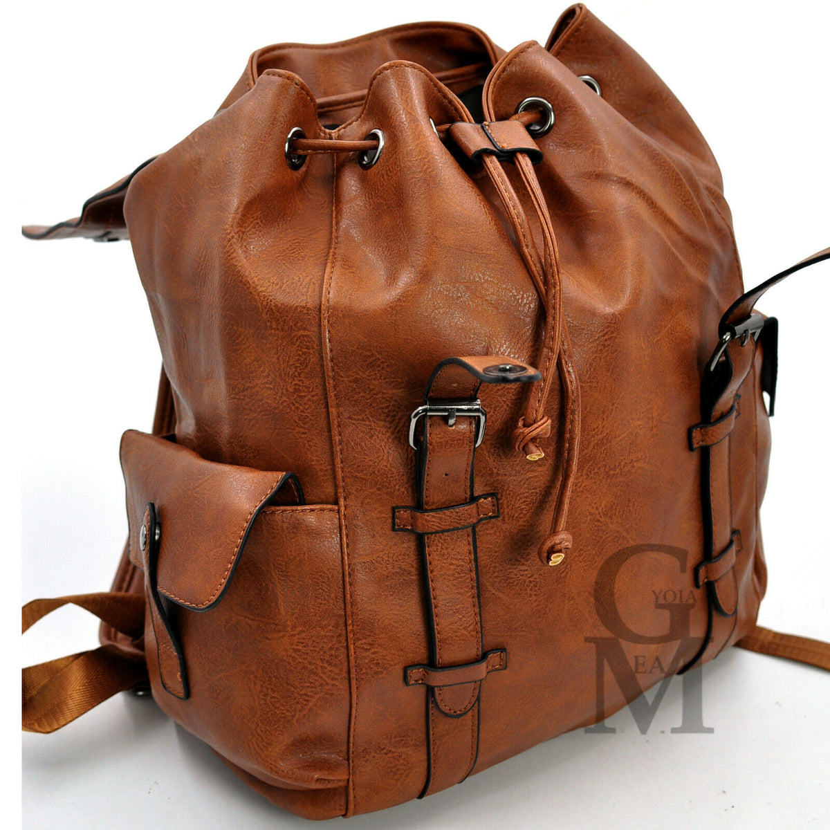 ZAINO FIRMATO GM UOMO PELLE GRANDE LAVORO VINTAGE MODA VIAGGIO PORTA PC