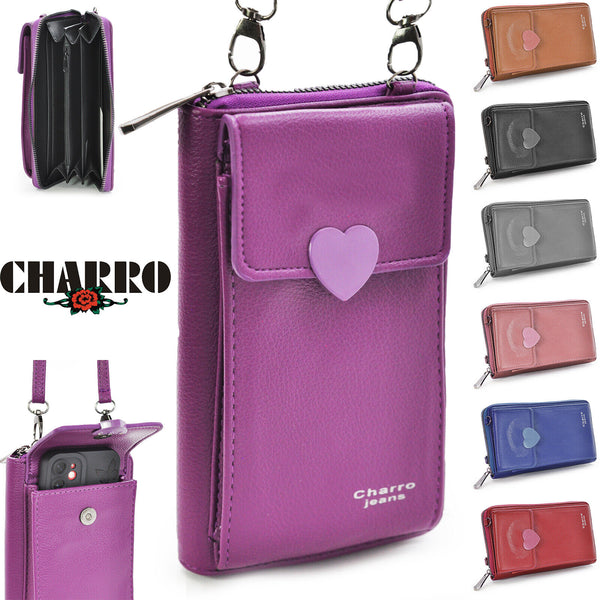 CHARRO Portacellulare Portafoglio tracolla borsa smartphone Donna carte credito