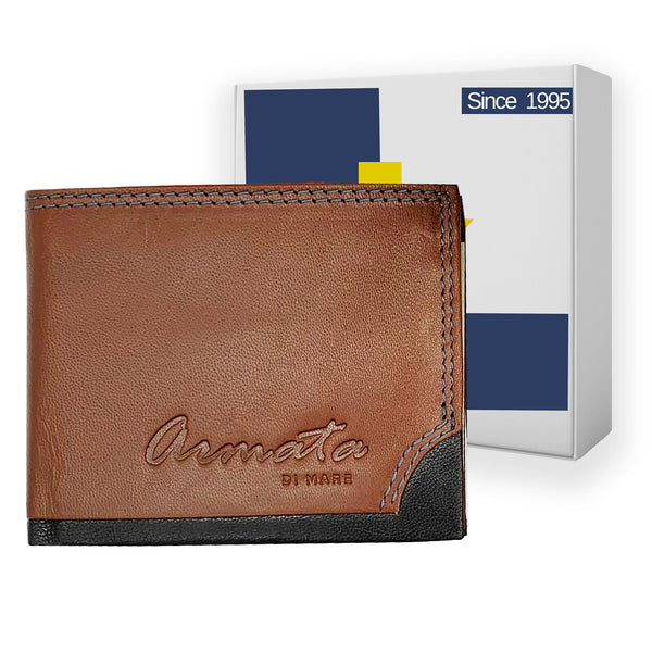 Portafoglio in pelle uomo Armata di Mare porta grande carte 8 tasche colorato