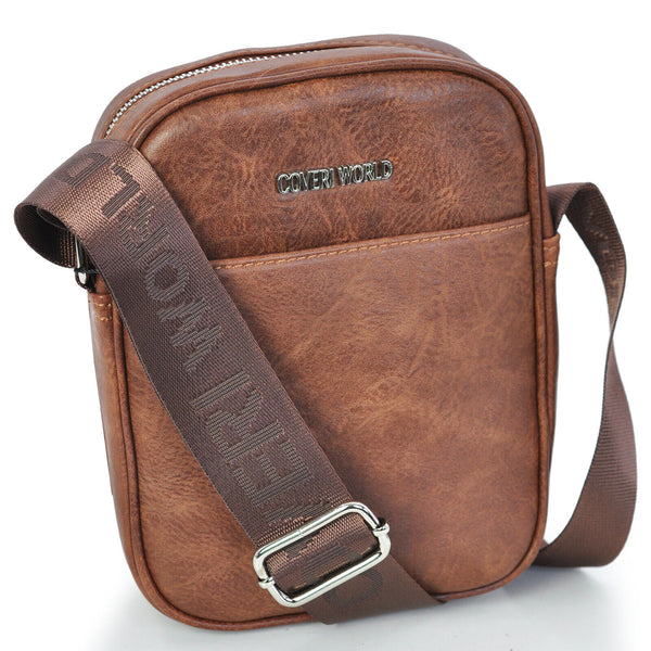 Borsello uomo moda tracolla borsa pelle lavoro vintage casual retro marrone nero