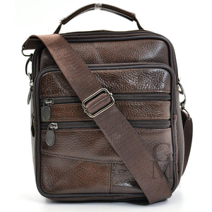 Borsello VALERIO VERA PELLE 6 tasche manico passeggio viaggio borsello vintage