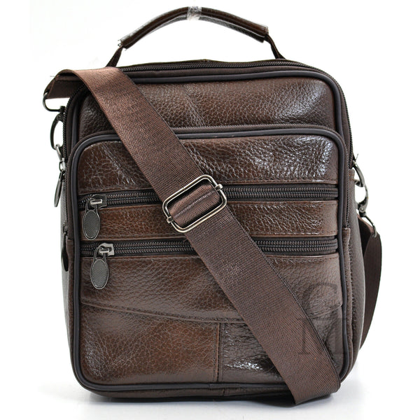 Borsello VALERIO VERA PELLE 6 tasche manico passeggio viaggio borsello vintage