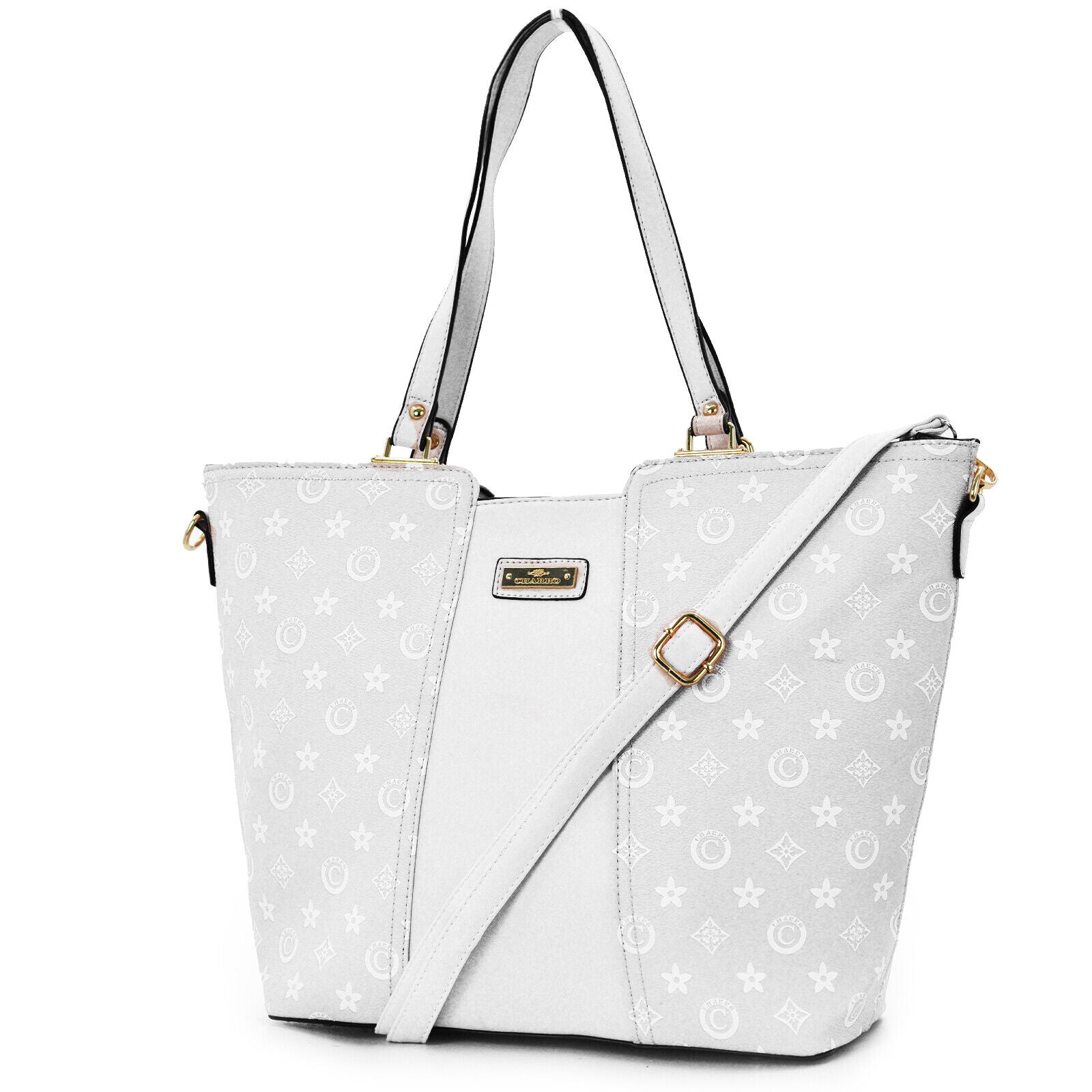 A. Basile borsa shopping nuova elegante casual passeggio fantasia fiori marrone