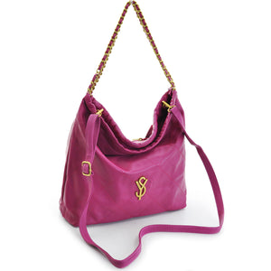 Sweet Years Borsa sacco hobo sacco firmata originale donna pelle manici catene