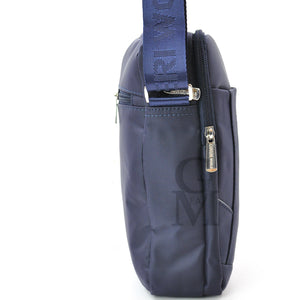 Borsello capiente nylon blu nero zip cerniere tasche lavoro porta ipad passeggio