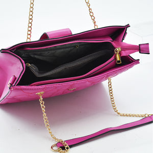 Borsa GM elegante rosa spalla shopping trapuntata cuore manici catena spalla