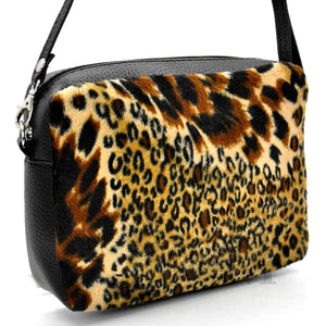 Borsa borsetta piccola tracolla pelo pelliccia moda casual fantasia leopardata