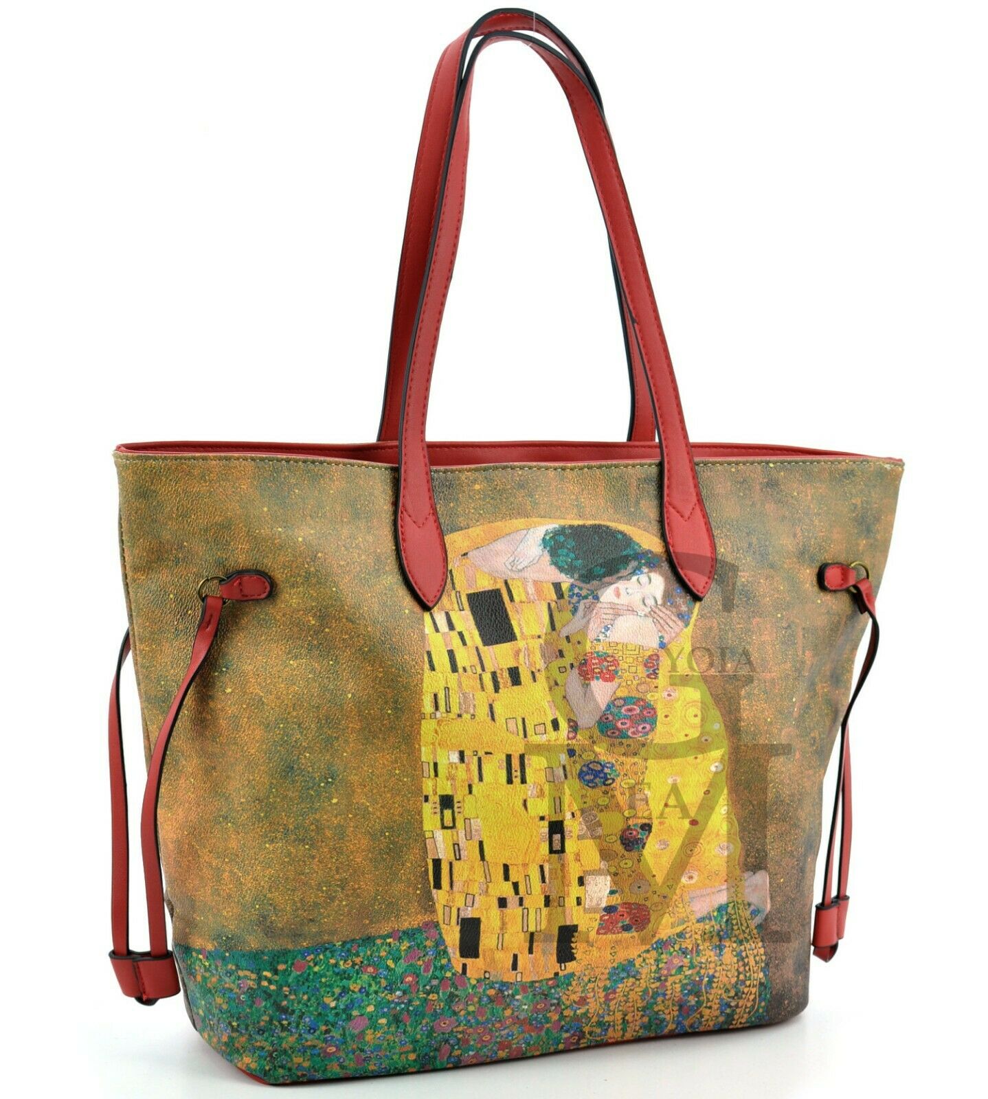 Gyoiamea borsa fantasia dipinto quadro bacio klimt donna pelle shopping spalla