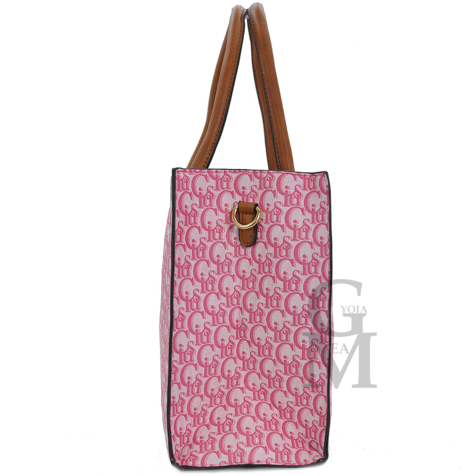 Gyoiamea borsa moda Pack 3 pezzi rosa GM scritte cerniere donna pelle capiente