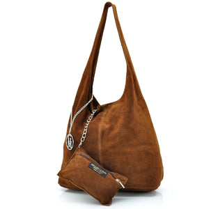 Gyoiamea italy VERA PELLE scamosciata hobo borsa sacco spalla donna monomanico