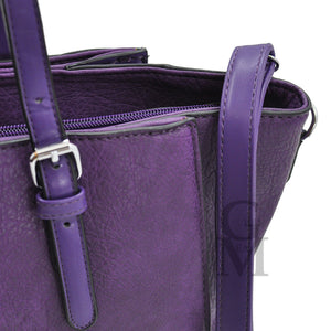 Borsa Coveri collection donna grande spalla pelle passeggio shopping viola nuova