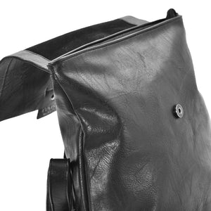 2in1 Borsa a zaino zainetto nero coveri pelle donna collezione nuovo particolare