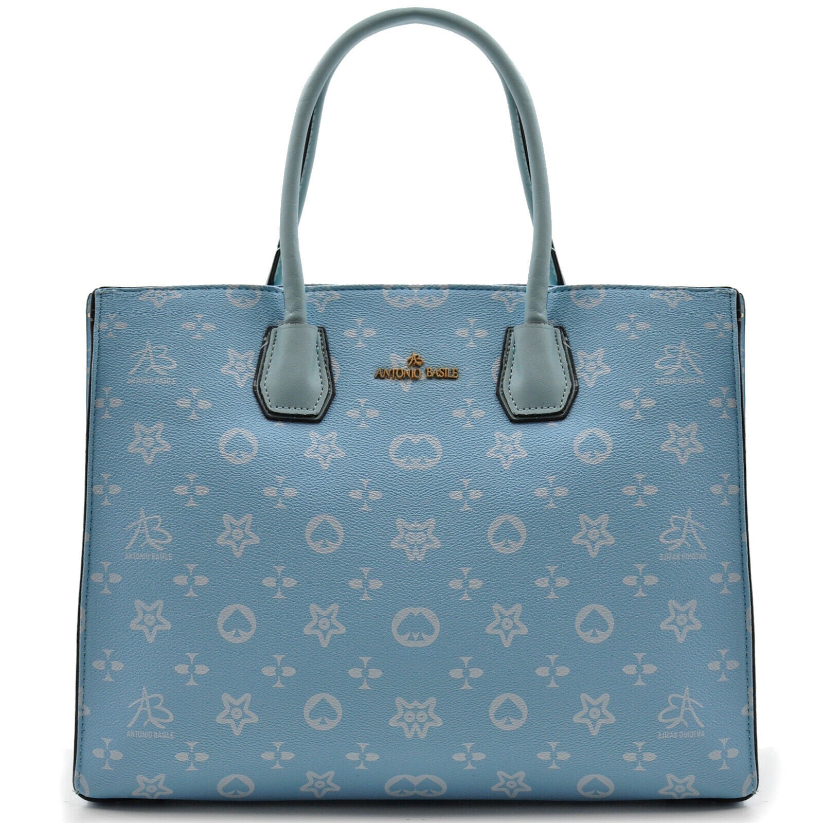 A. Basile borsa shopping moda elegante casual passeggio fantasia fiori marrone