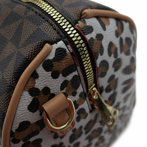 Gyoiamea borsa bauletto fantasia leopardato nuova donna tracolla pelle cerniera