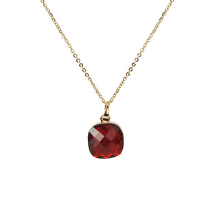 Collana ciondolo cristallo rosso rosa argento donna punto luce strass cerimonia