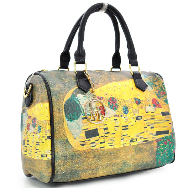 Borsa dipinto stampa opera d'arte il bacio klimt bauletto colorato idea regalo