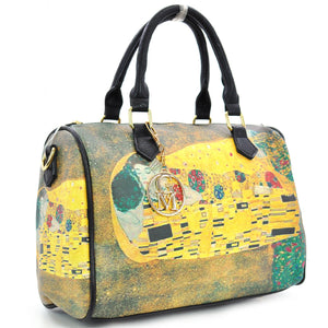 Borsa dipinto stampa opera d'arte il bacio klimt bauletto colorato idea regalo