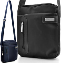 Carica l&#39;immagine nel visualizzatore di Gallery, COVERI borsello uomo borsa tracolla sport nylon nero blu tessuto casual piccolo